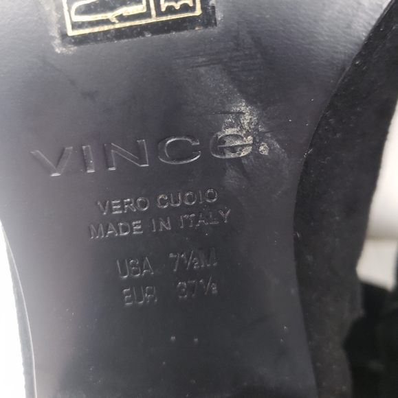 Vince. Hayek black suede block heel sock booties - Picture 11 of 13